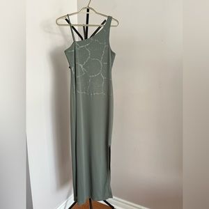 Women’s Asymmetrical Strap  One Shoulder Green Maxi Dress